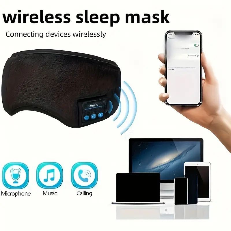 Máscara de olho inteligente remendo e fone de ouvido sem fio bluetooth 3d máscara de sono ajuda e cobertura de olho com bloqueio de luz