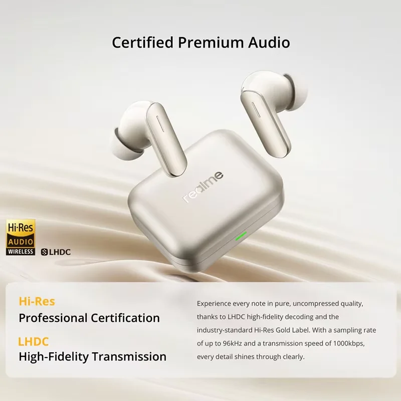 Global Version realme Buds Air 7 52dB Smart Active Noise Cancellation 12.4mm Deep Bass Driver Bluetooth5.4 360° Spatial Audio Effect IP55 Kopfhörer