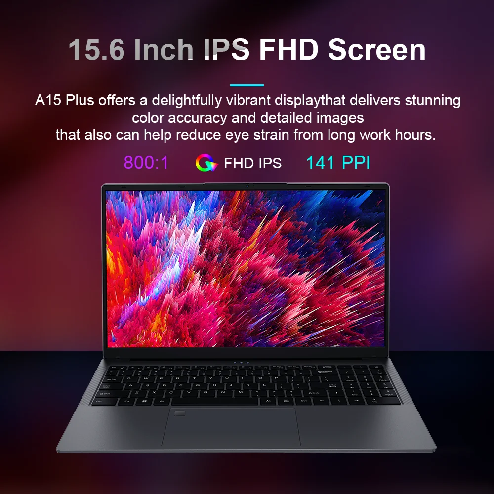 Ninkear A15 PLUS Laptop 15,6" IPS FHD AMD Ryzen 7 5825U Notebook 32G DDR4 3200Mhz + 1TB PCI-E 57Wh batterij Windows 11 PRO Computer