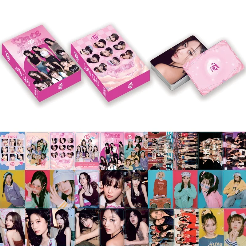 30Pcs/Box Kpop Twice New Ablum Between 1&2 Photocards Lomo Card Double Side Print Photo Cards For Fans Collection Stationery