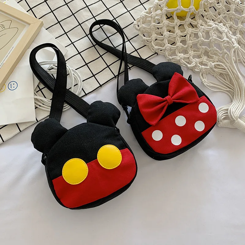 Disney crianças saco do mensageiro bonito estilo mickey mouse mini sacos de ombro para o bebê menina moda crossbody bolsa de moedas do jardim de infância