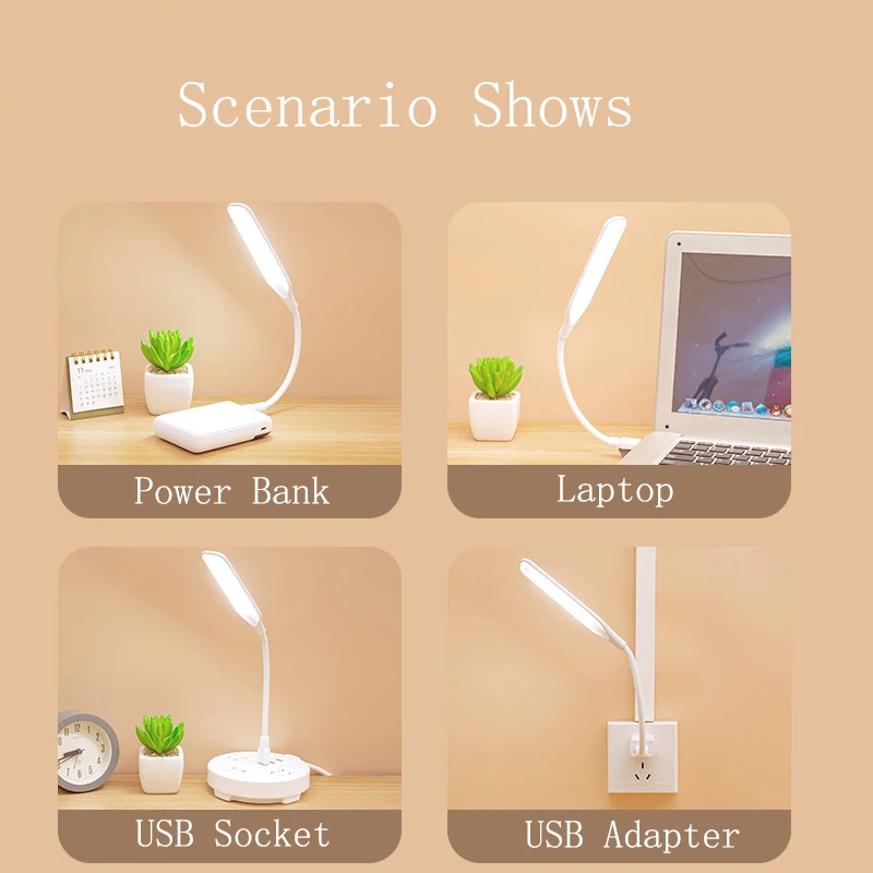 Luz LED portátil para el cuidado de los ojos, lámpara de lectura para estudiantes, teclado para ordenador portátil, iluminación para PC, luz nocturna, lámpara de escritorio con enchufe USB