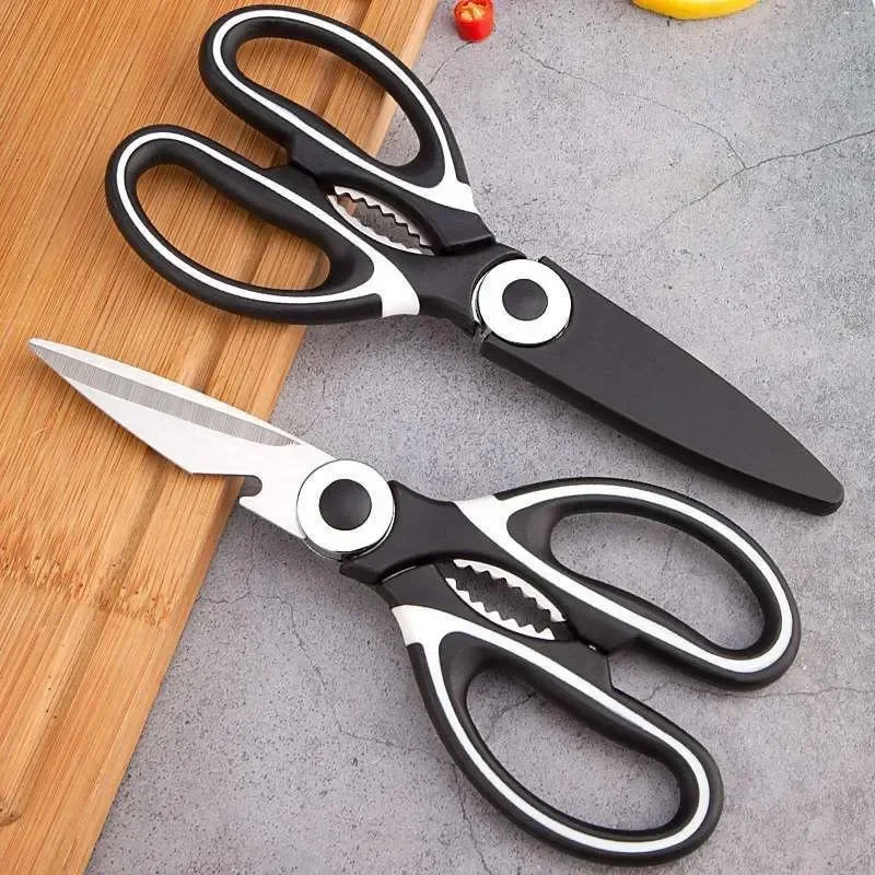 Tijeras de cocina multiusos de acero inoxidable, resistentes, aptas para lavavajillas, para cortar carne, aves de corral, pescado y botellas con apertura