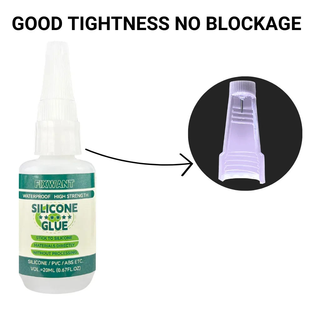 FIXWANT-adhesivo de silicona RTV, goma de silicona TPR/TPU/PVC/ABS/látex, cuero, madera, pegamento transparente, pegamento para paneles DIY, 20ML