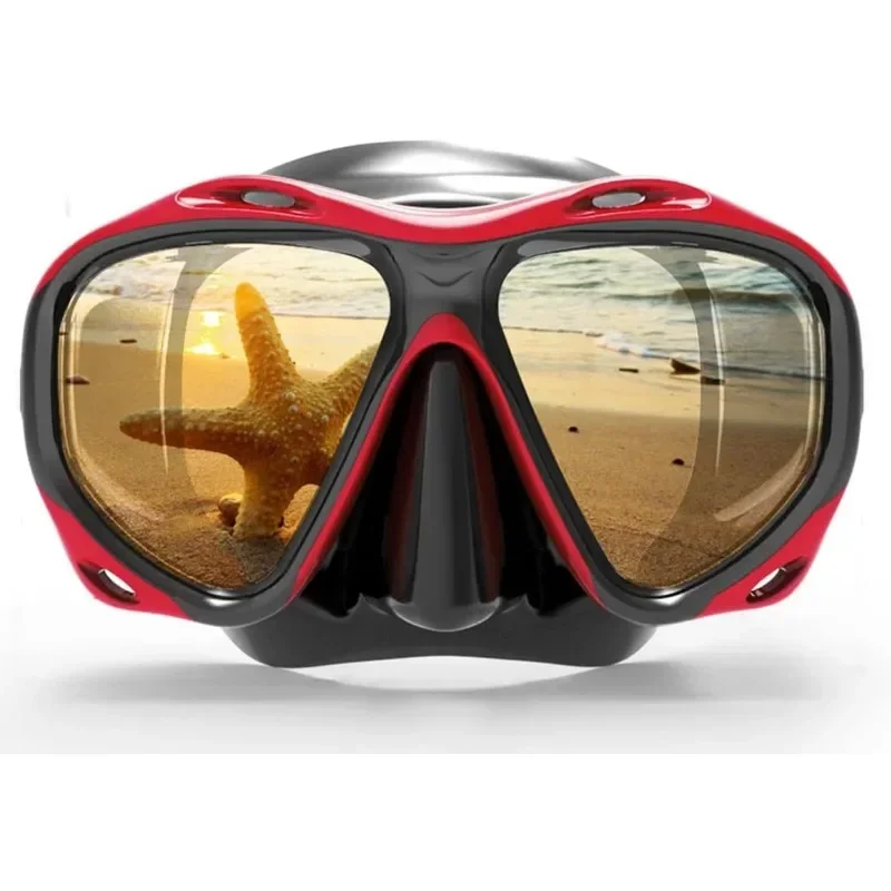 Farsighted Presbyopia Diving Mask with Tempered Glass Lenses, Reading Hyperopia Dive Gear for Men Women, +2.0 to +5.0
