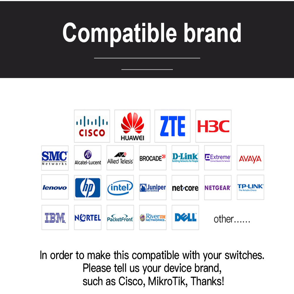 Cables de cobre pasivos de conexión directa 10G SFP + Cable DAC Cable pasivo de conexión directa 0,5-10M para interruptor Cisco Huawei MikroTik