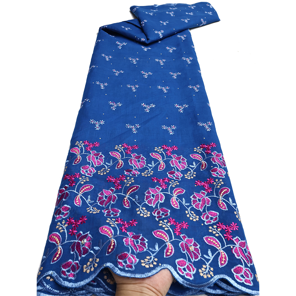 Moda nigeriano algodão tecido de renda seca 2025 alta qualidade suíço voile pedras bordado tecido renda para mulheres vestidos festa baile