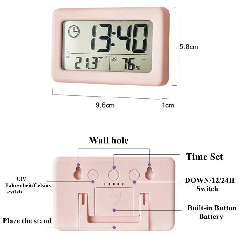 12/24 Stunden Wanduhr Thermometer Digitale Tischuhr Hygrometer Elektronisches Produkt Schreibtischuhren Dekorieren Mini-Elektronik Zuhause