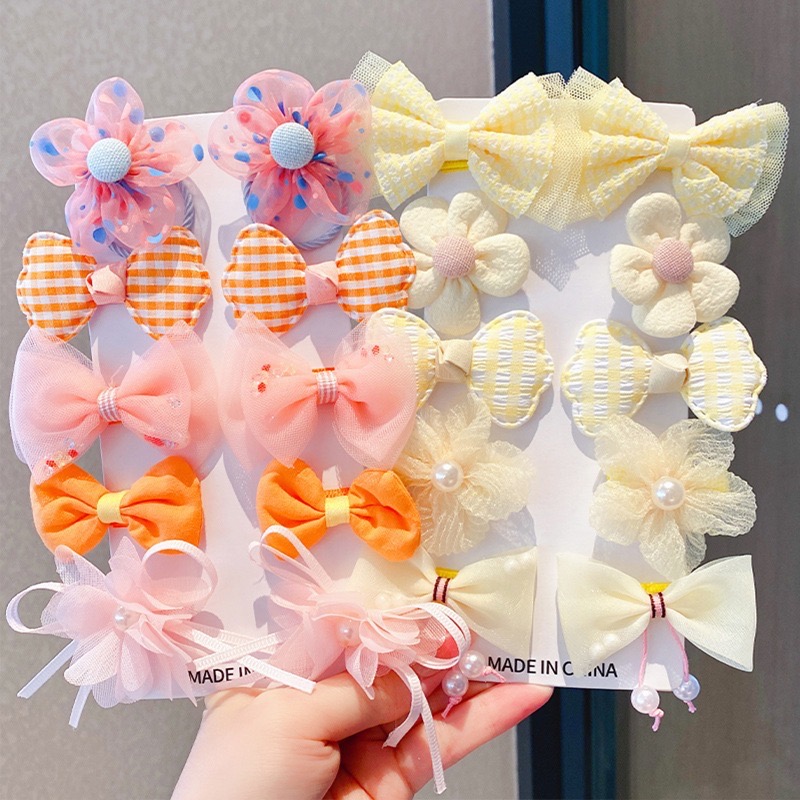 10 Pçs/set Fantasy Temático Flor e Arco Grampos de Cabelo com Malha e Ferro, Embelezados com Picos para Meninas de 3 a 6 Anos