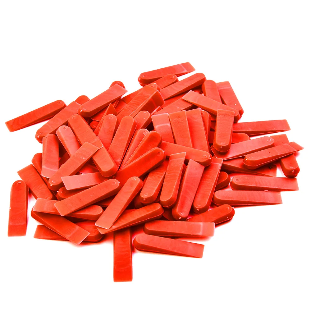 100pcs Tile Spacers Plastic Tile Leveling System Reusable Laying Level Wedges Red Leveler Wall Flooring Tiling Tools Replacement