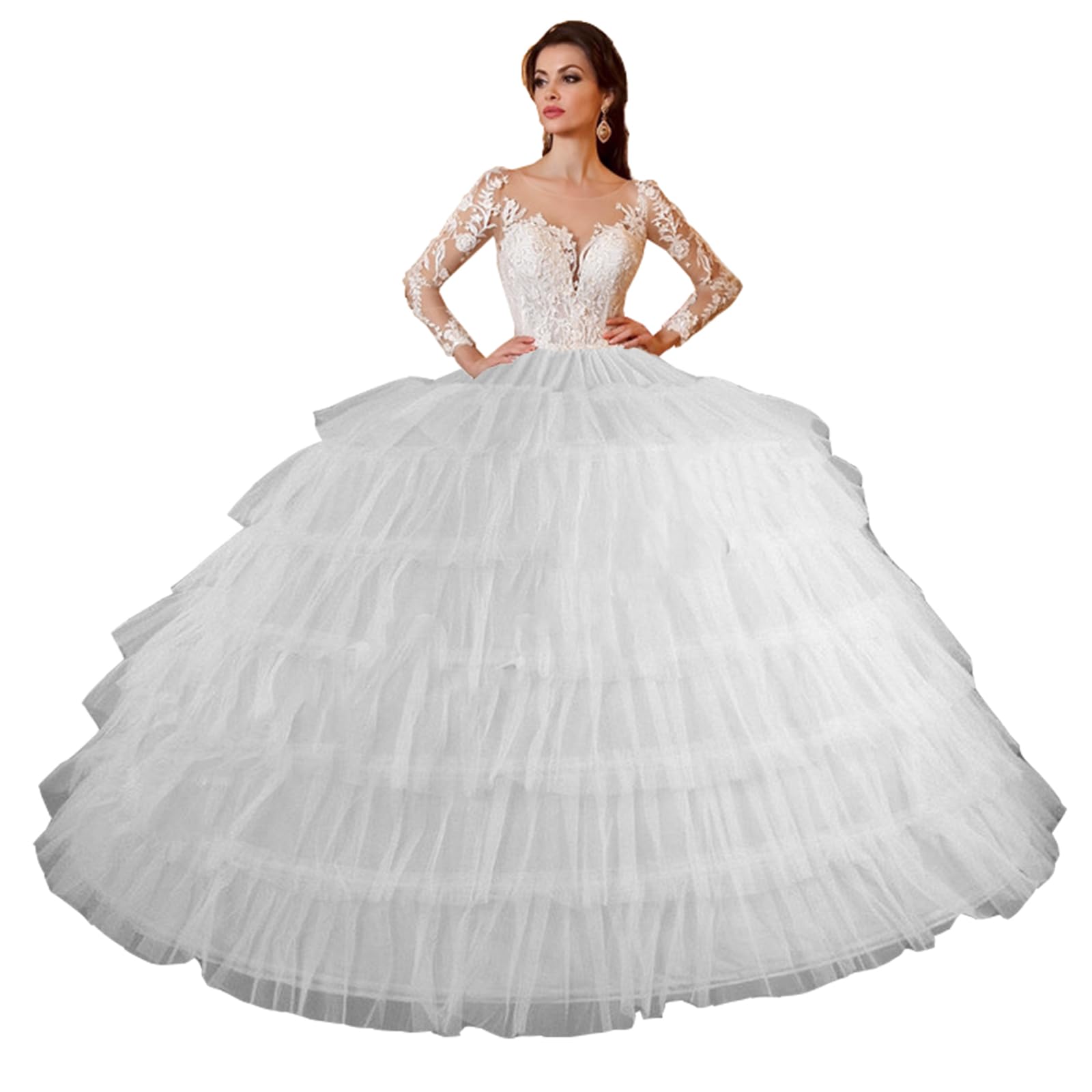 Robe de bal blanche, cerceaux, accessoires de mariage, jupon, sous-jupe, robe de Quinceanera pour robe de mariée