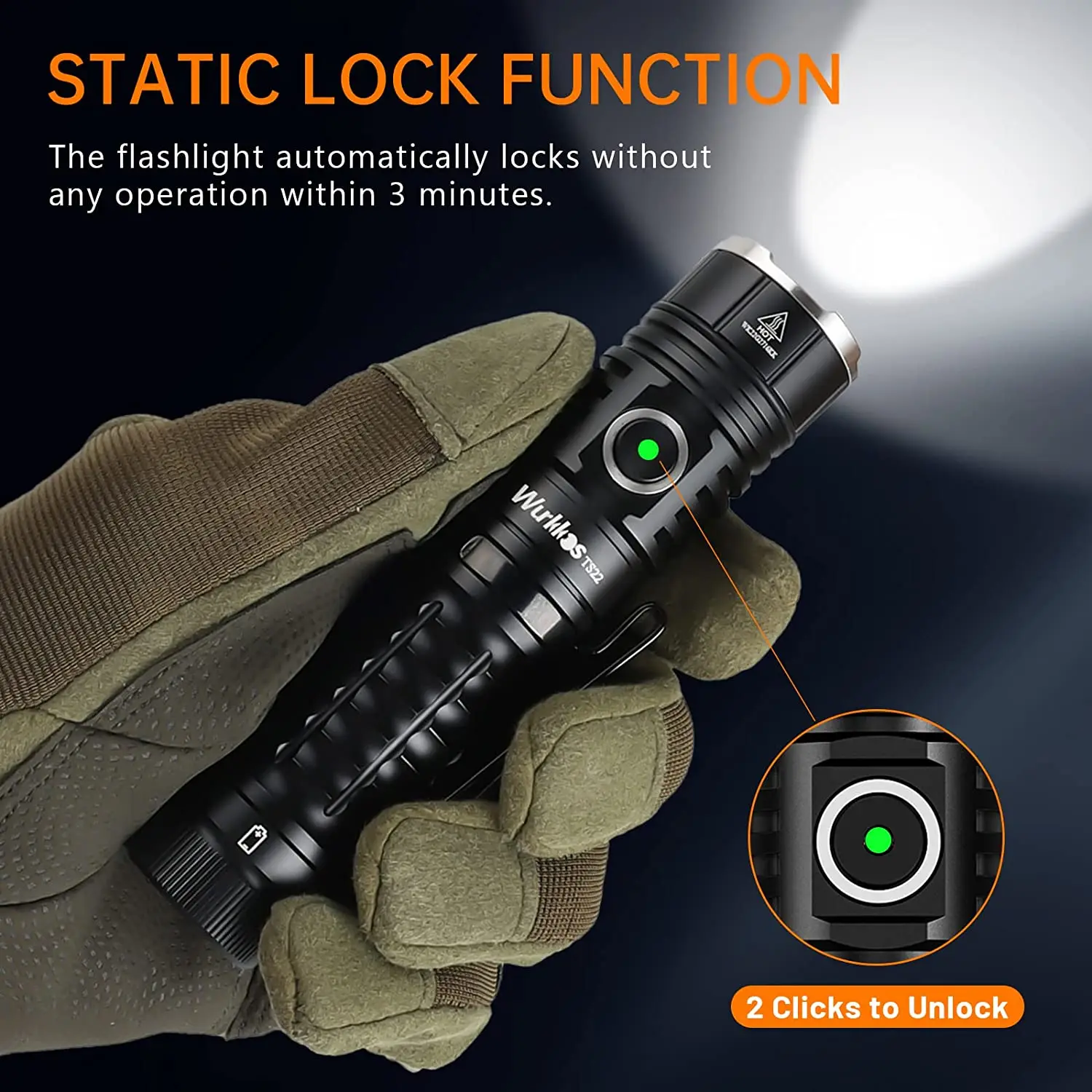 Wurkkos TS22 High Power LED Flashlight 4500LM EDC Rechargeable Lamp 21700 XHP70 IP68 Camping Lantern Power Bank with Magnet Tail