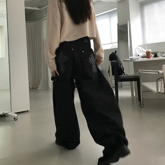 Calças Jeans Fenas de Cintura Alta, Perna Larga, Crimento até o Chão, Estilo Retrô Americano, Versátil, com Bolsos, Es...