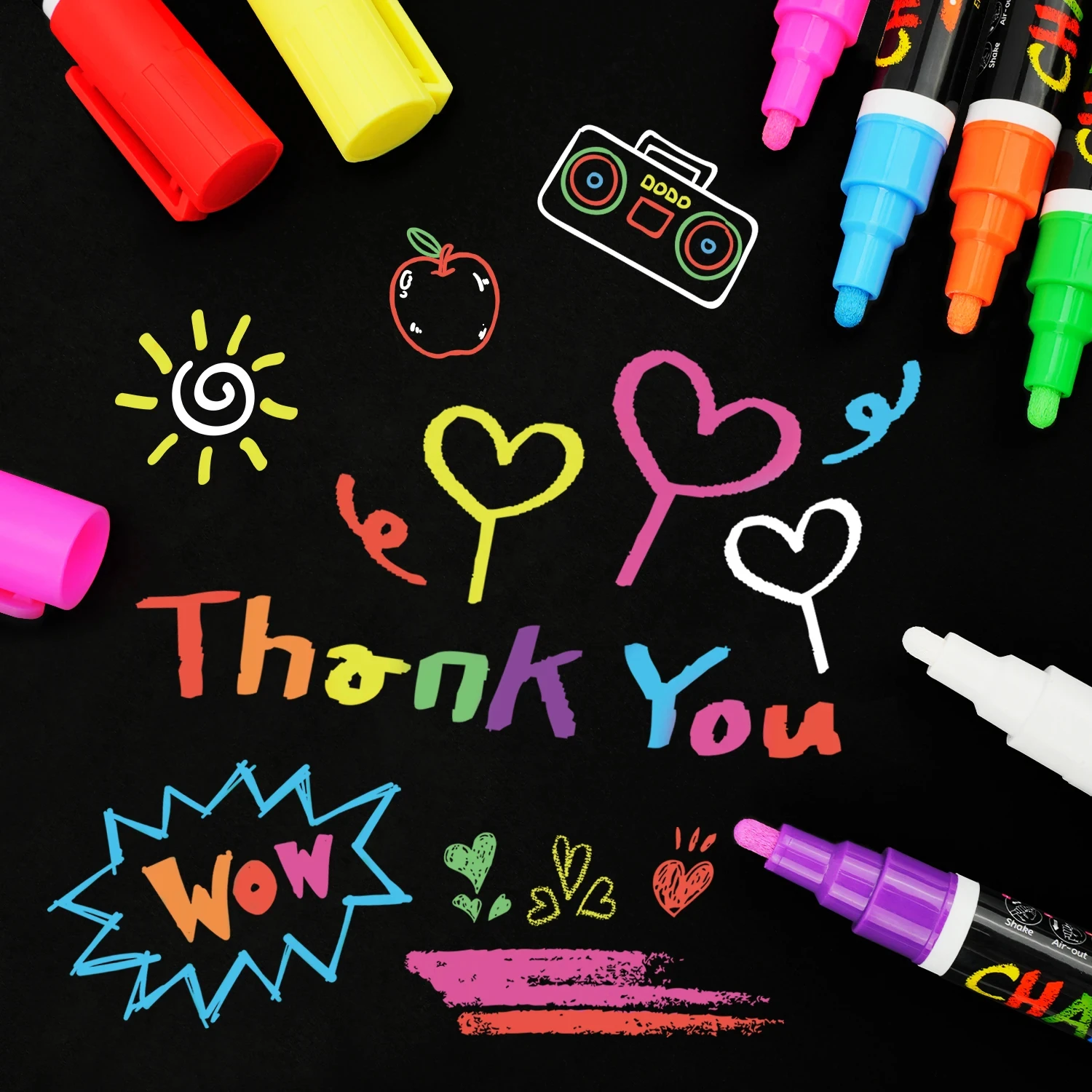 8 Teile/satz Flüssige Kreide Marker Stifte Löschbaren Bunten Textmarker LED Schreibtafel Glas Fenster Kunst 8 Farben Marker Stifte