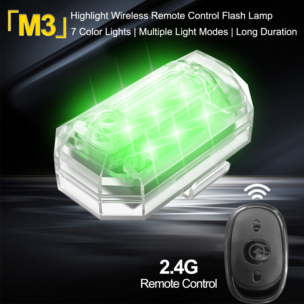 Donwof Car Strobe Light M3 Motorcycle Flash Led  Anti-collision Warning Lamp Waterproof Wireless Remote Control For Car Bike