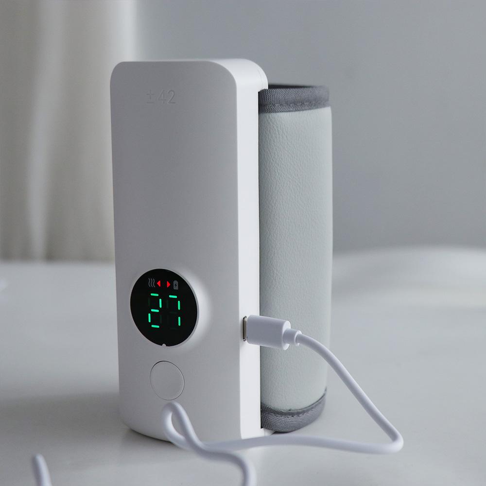 USB перезаряжаемый подогреватель детских бутылочек с регулировкой температуры, 6 уровней, подогреватель молока с температурным дисплеем, изолированный рукав