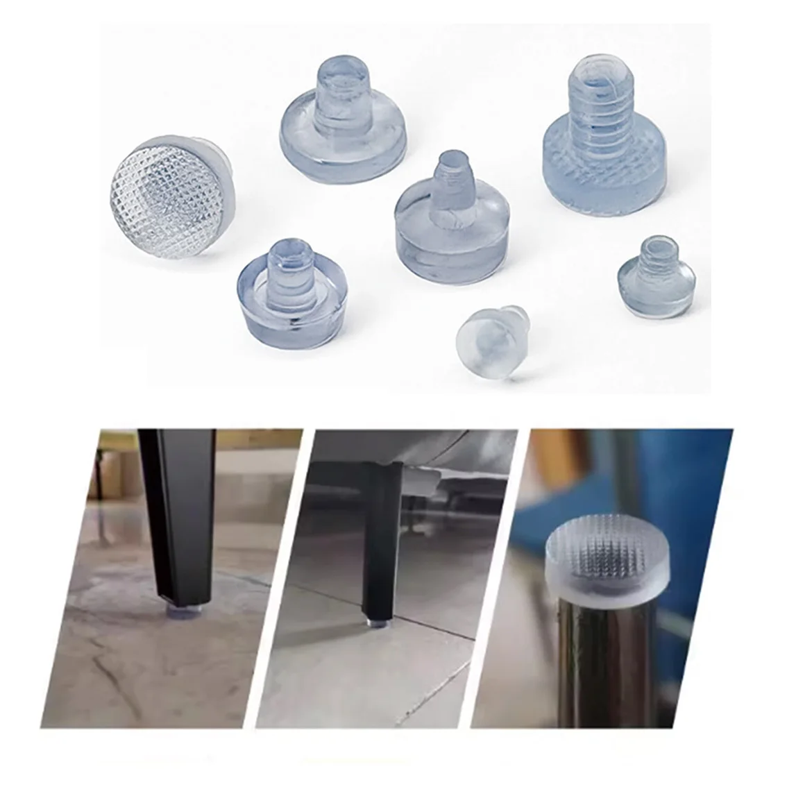 5/6/7/8/10 มม.ท่อ End CAP ปลั๊ก PVC เฟอร์นิเจอร์เท้าเล็บยาง Glide เล็บสํานักงานโต๊ะเก้าอี้ขา Protector รอบ