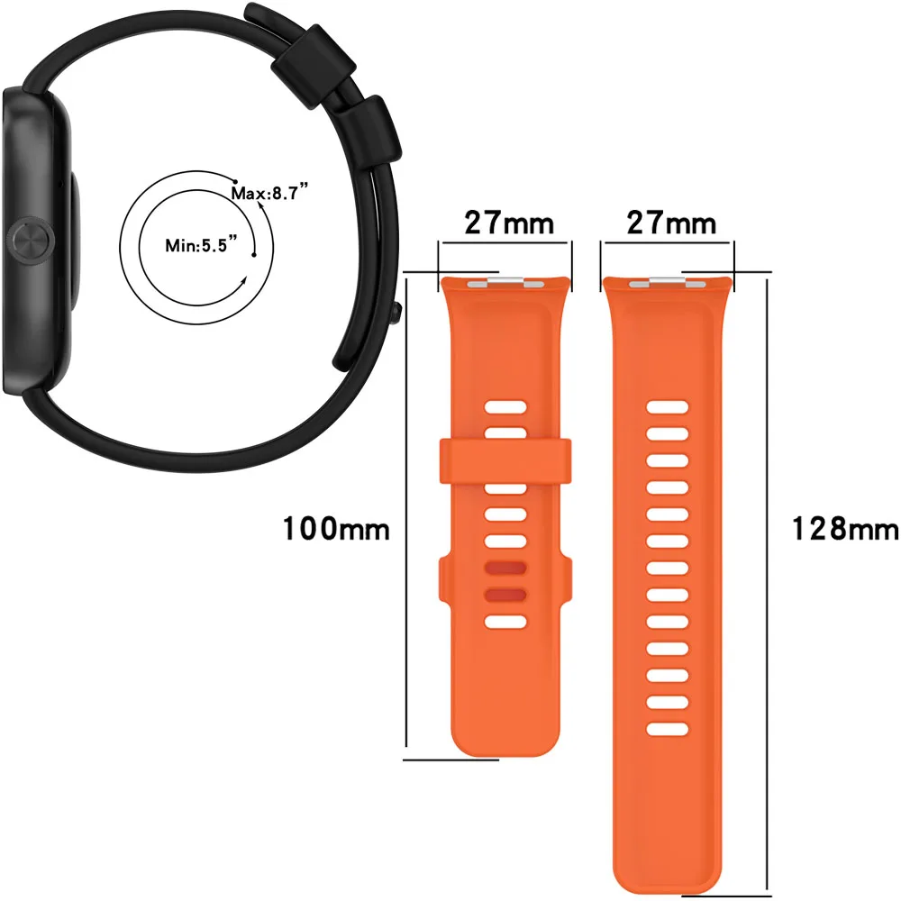BEHUA 레드미 워치 4 용 교체 실리콘 밴드 스트랩, 레드미 워치 4 용 팔찌 손목 밴드, 스포츠 시계 밴드 액세서리