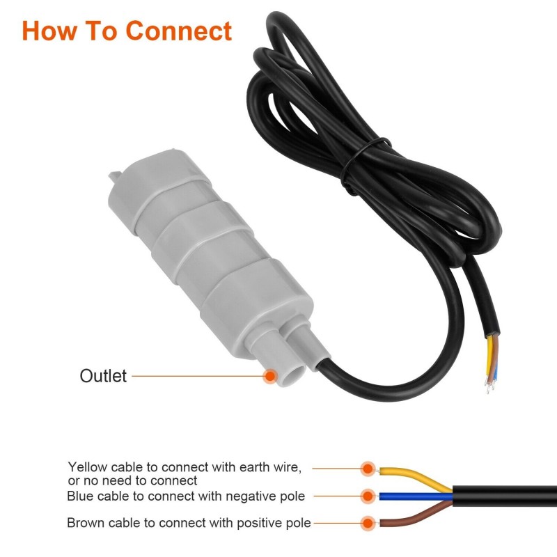 12V DC dompelpomp 1000L / H High Flow 3-draads voor camper, vijver, aquarium ​