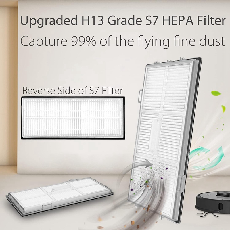 For Roborock S7 S7+ S7 Maxv, S7 Maxv Plus T7S T7 Plus T7S Plus Robot Vacuum Accessories Kit Brush Filter Mops