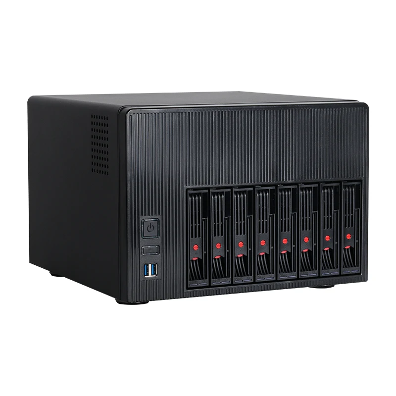 XCY X108 NAS-ПК, 8 отсеков, 2,5/3,5-дюймовый жесткий диск SATA Intel N100 DDR5 2xM.2 SSD 2,5G/10G Ethernet Type-C, слот Windows11 Linux RAID TF
