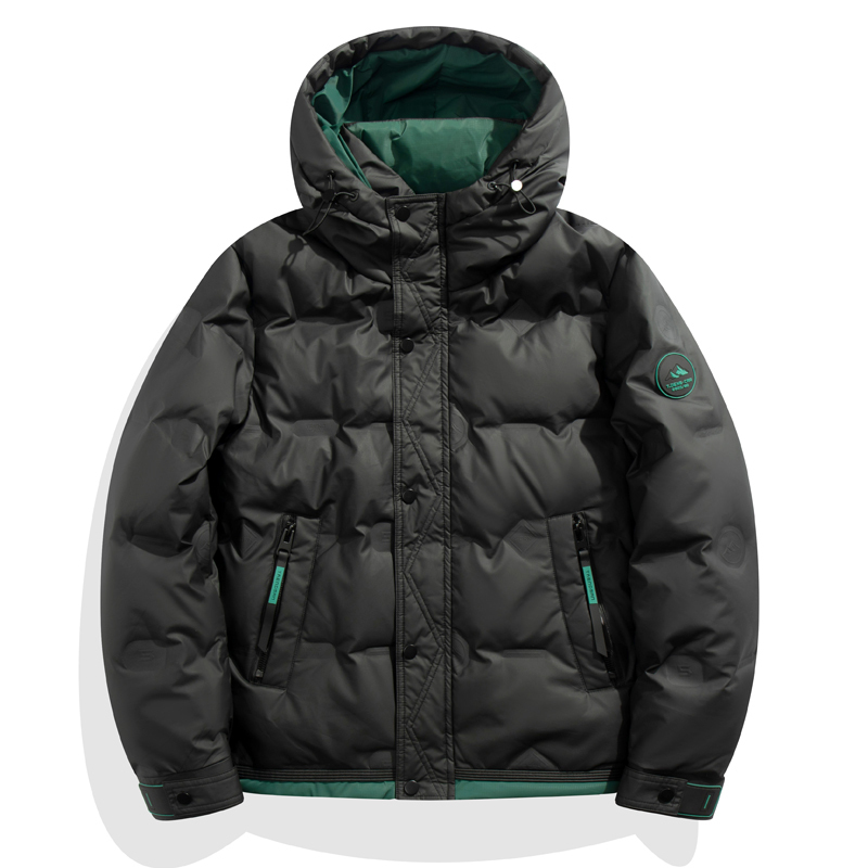 Męska kurtka puchowa z kapturem Hip Hop Color Blocked Puffer Outwear Coats Harajuku Streetwear Loose Warm White Duck Down Jacket Man