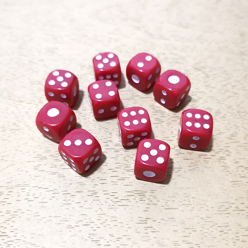 10 Piece 10mm Right angle round angle Point Dice Black white 6 Sided Dice DIY Game Accessory Decider Birthday Parties Cube