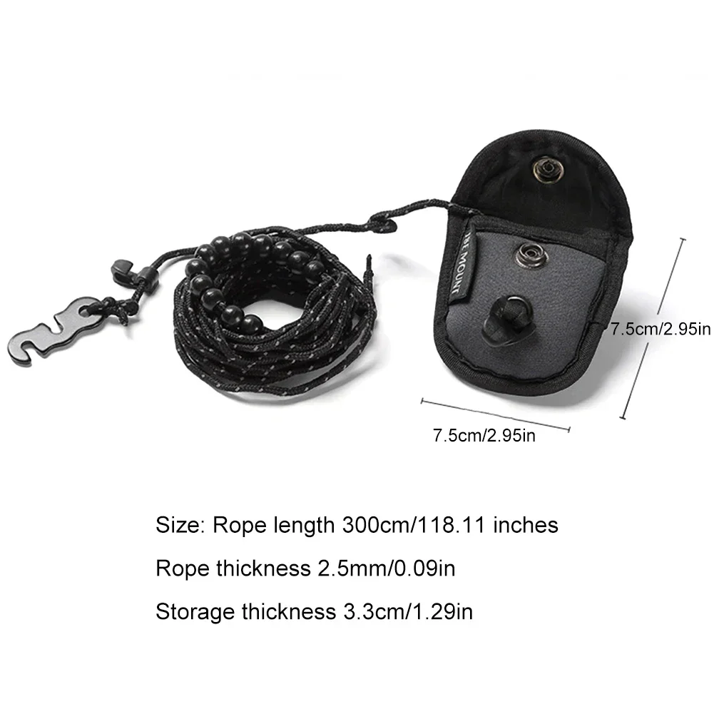 Stendibiancheria elasticizzato da campeggio all'aperto 3M con 12 clip Stendibiancheria elastico da viaggio antivento Linea di calzini Corda per asciugare il bucato appesa