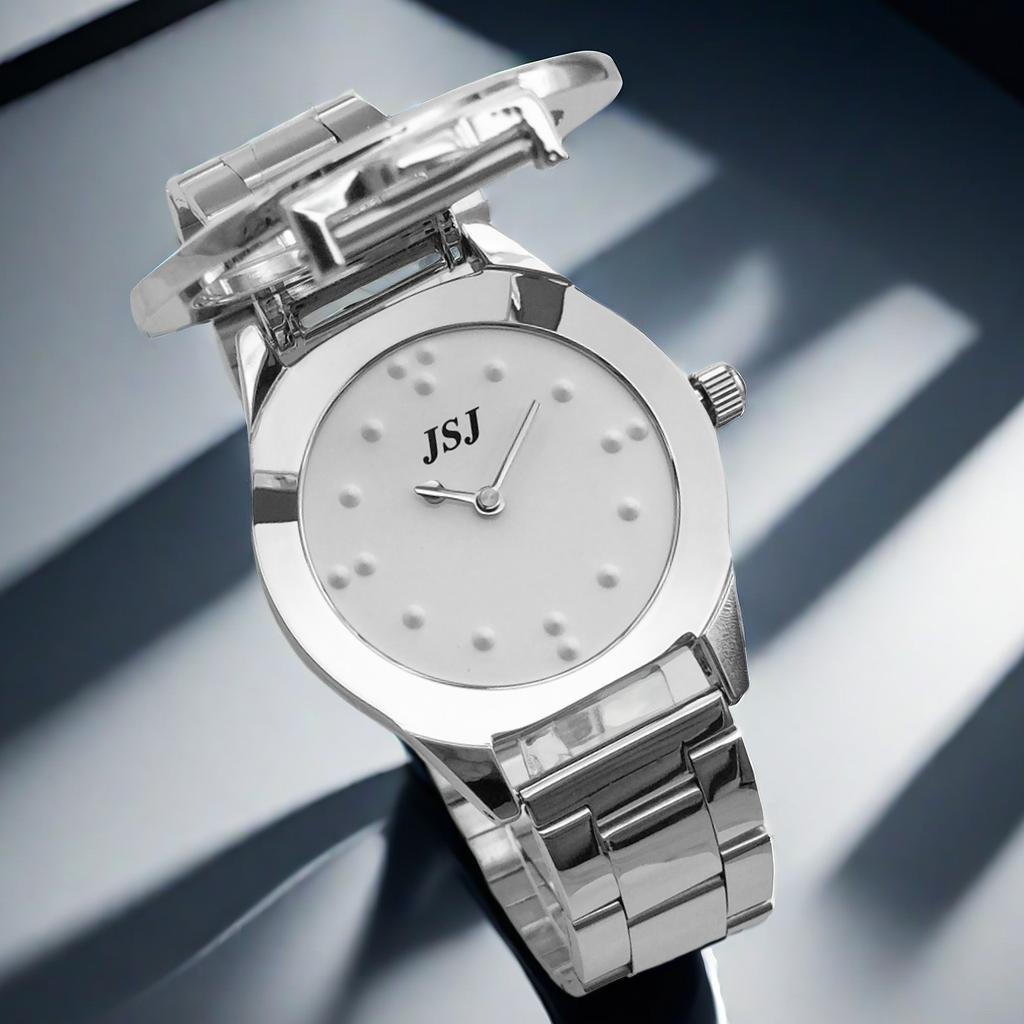 Zegarek dotykowy dla niewidomych, zegarek na rękę z literami Braille'a dla osób niedowidzących, niedowidzących i seniorów