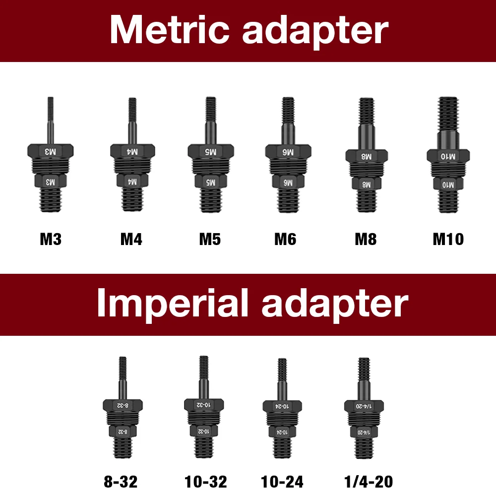 Machine à riveter adaptateur de pistolet à écrou de rivet électrique domestique métrique M3 M4 M5 M6 M8 M10 + impérial 1/4-20 10-24 10-32 8-32, outil de rivetage d'écrou d'insertion sans fil de haute qualité