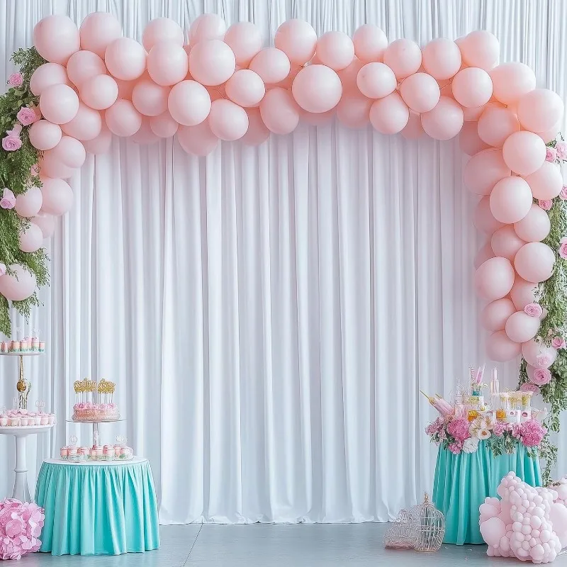 20×12ft White Wrinkle Free Backdrop Curtain for Wedding, Soft Silky Washable Drape Backdrop