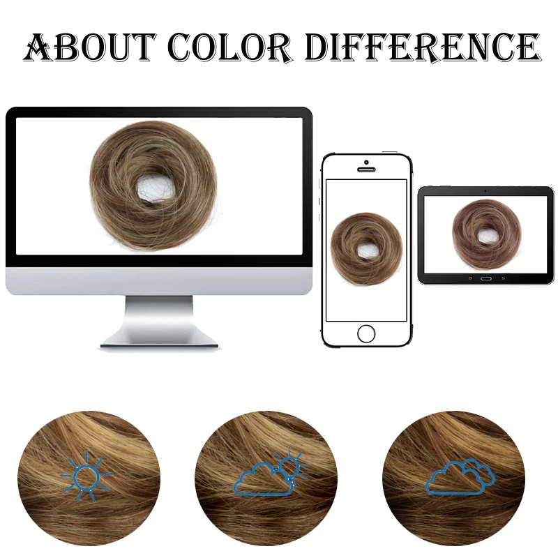 WIGSIN-moño de Donut liso sintético para mujer, postizos elásticos ombré, moño Updo esponjoso y desordenado