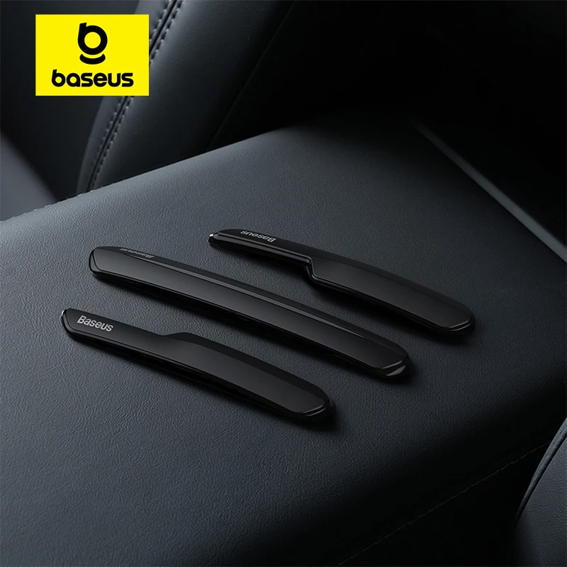 Baseus 6 pçs protetor de porta do carro para tesla modelo 3/y espelho protetor pára-choques adesivo veículo anti-colisão tira acessório do carro