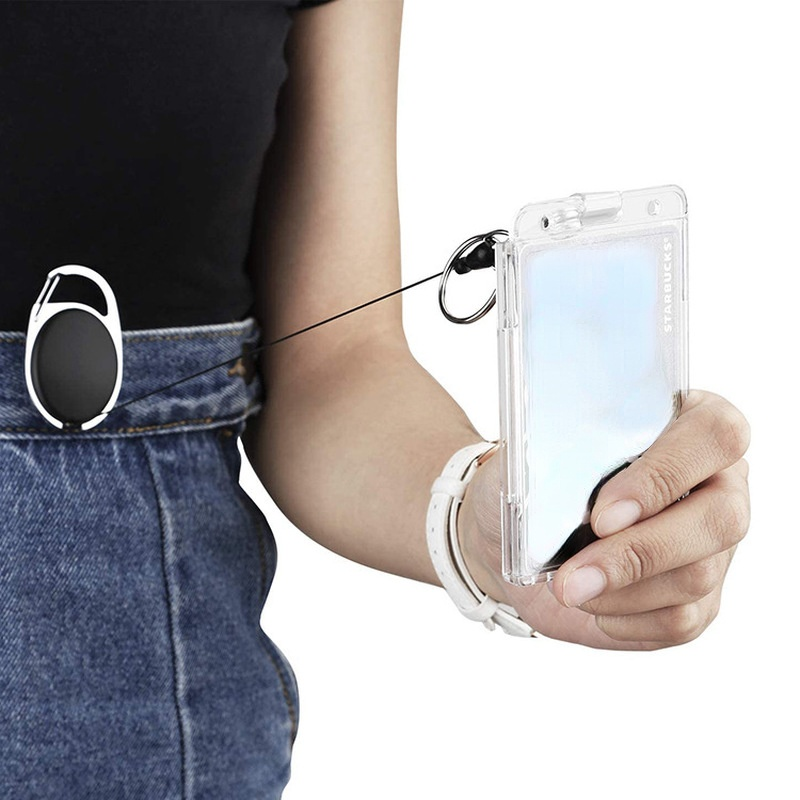 Thumb การ์ดพลาสติกโปร่งใส ID แท็กชื่อผู้ถือป้ายพยาบาลพนักงานทํางานการ์ด Protector รถบัส Pass Card