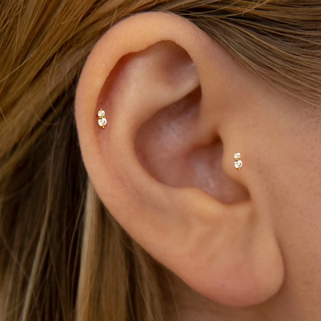 LENNIK 925, серебряные, золотые, одиночные европейские и американские модные серьги простого размера с цирконом и плоской головкой для пирсинга для женщин, подарок