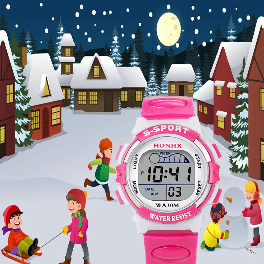 Crianças à prova dwaterproof água meninos digital led relógio esportivo crianças alarme data relógio presente crianças relógios casuais pulseira