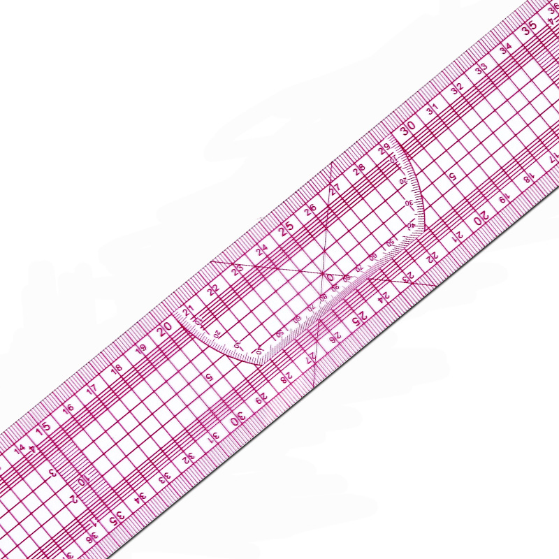 Regla de plástico de doble escala de 50 cm/19,68 pulgadas y 5 cm/2 pulgadas, herramienta de medición Flexible para coser y manualidades