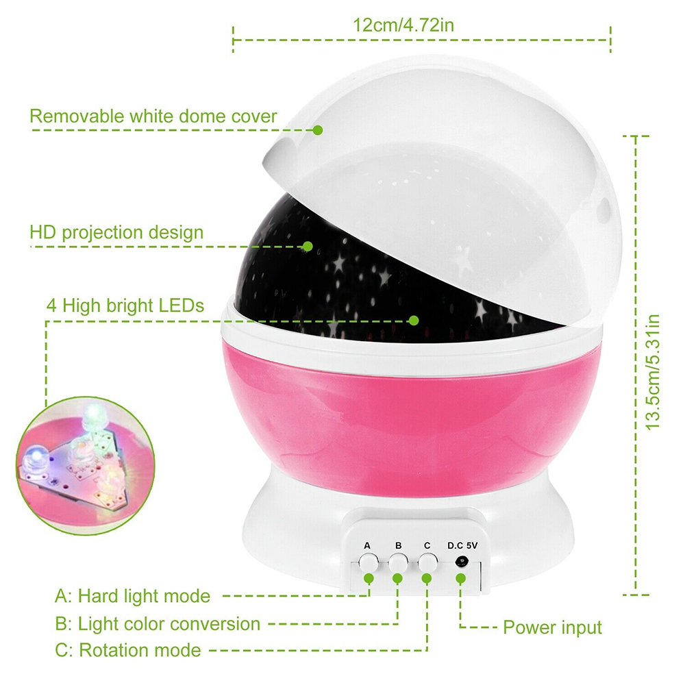 Starry โปรเจคเตอร์ Night Light หมุน Moon Galaxy โคมไฟบ้านห้องนอนเด็กโคมไฟตกแต่งคริสต์มาสไฟสําหรับของขวัญเด็ก