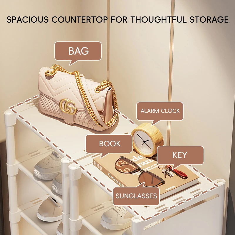 ชั้นวางรองเท้าจัดเก็บ Simple Multi-Layer ห้องนั่งเล่นแนวตั้งชั้นวางรองเท้ารองเท้าผ้าใบตู้ที่ถอดออกได้เฟอร์นิเจอร์ในครัวเรือน