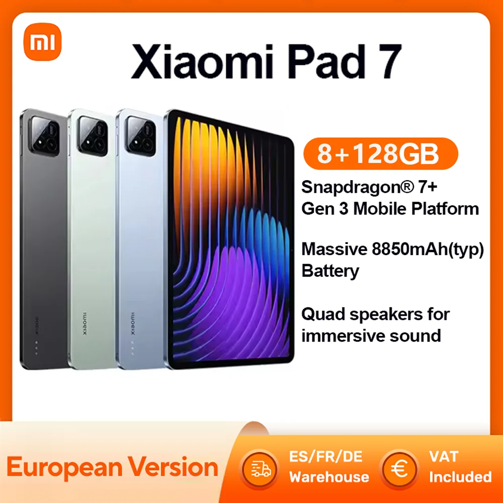 Xiaomi Pad 7 Globale Version Mi Tablet Snapdragon 7+ Gen 3 11,2" 3,2K 144Hz Display Adreno GPU 45W Turboladung 8850mAh
