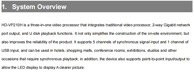 Video Processor HD-VP210H Only Suitable For LED Display Screens With Huidu Receiving Cards Led Wall Video