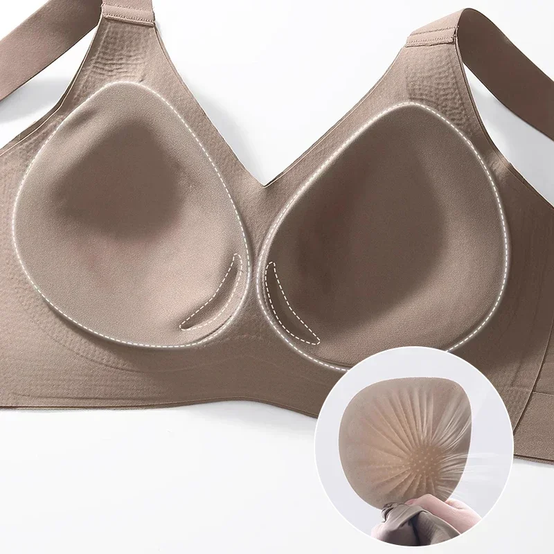 FallSweet 1/2 Uds sujetador push-up sin costuras para mujer Bralette inalámbrico lencería suave cómoda y transpirable para busto grande y pequeño