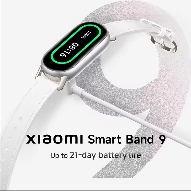 Global Version Xiaomi Smart Band 9 1.62‘’ AMOLED Display 21 Days Battery Life Supports 150+ Sports Modes 5ATM Bluetooth 5.4