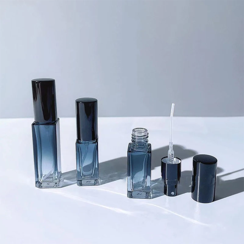 그라데이션 블루 향수병 5ml 9ml 20ml 빈 유리 향수 분무기, 여행용 화장품 리필용 스프레이 병 샘플 바이알