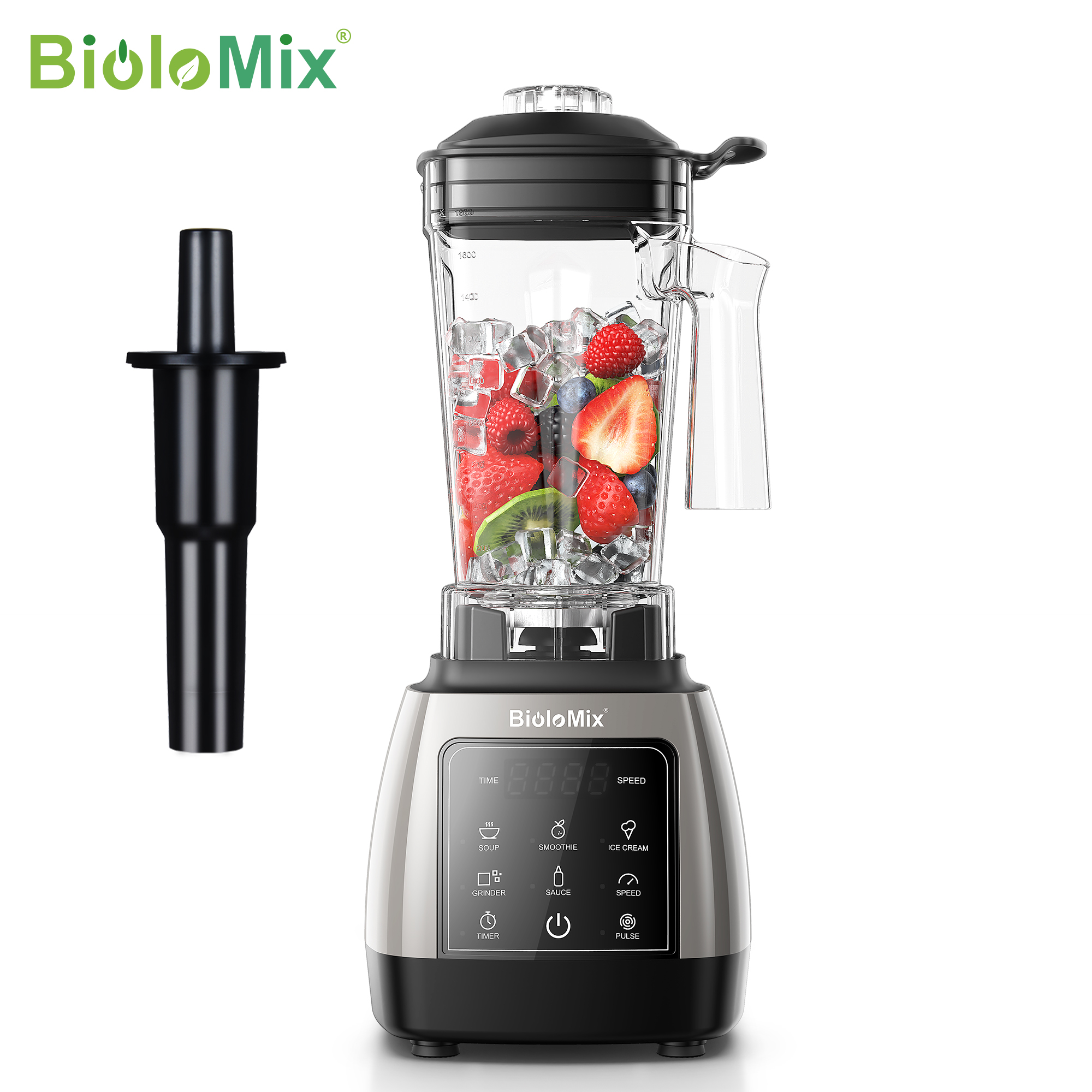 BioloMix Цифровой БЕЗ BPA 1,8 л Автоматический профессиональный блендер с сенсорной панелью Соковыжималка высокой мощности Кухон