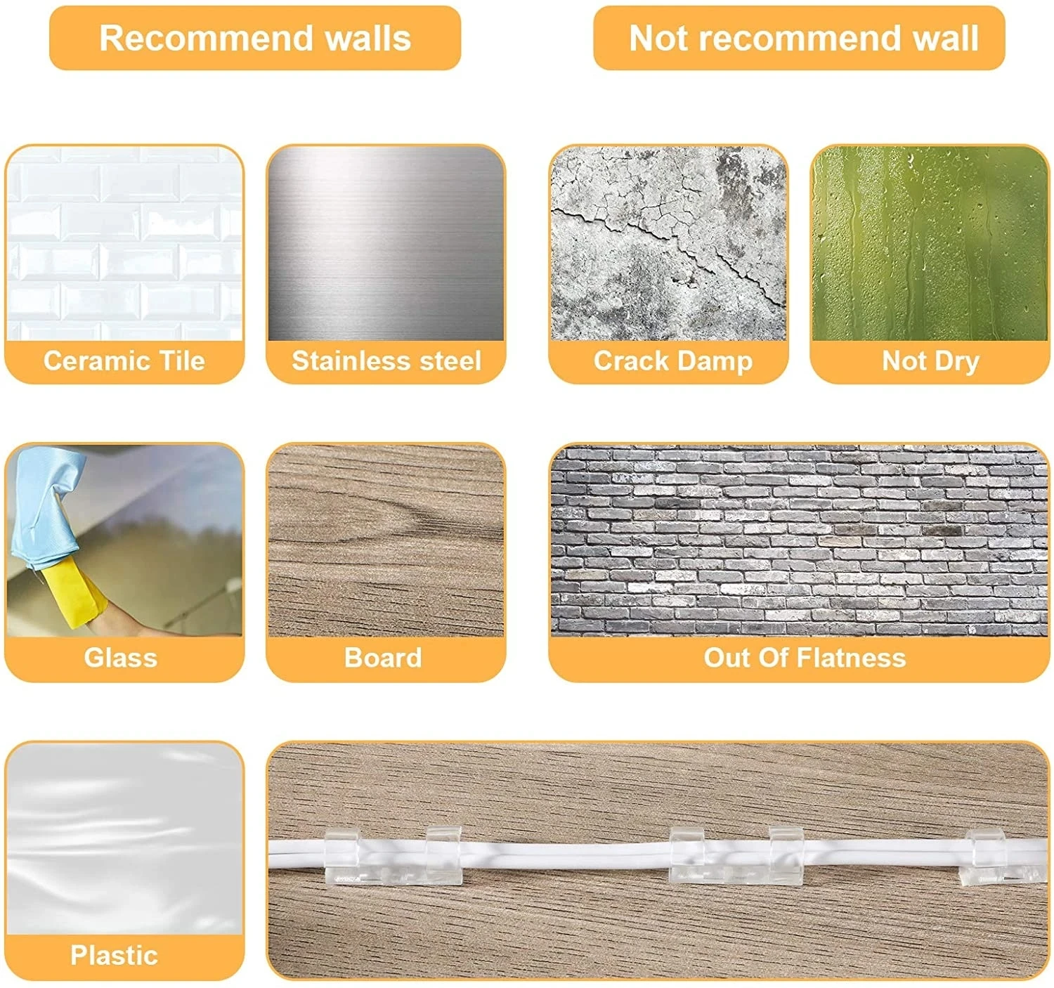 Organizador de Clips de cables, soporte para cables, gestión de cables, administrador de cables autoadhesivo, abrazadera fija, enrollador de cables para el hogar, oficina y coche