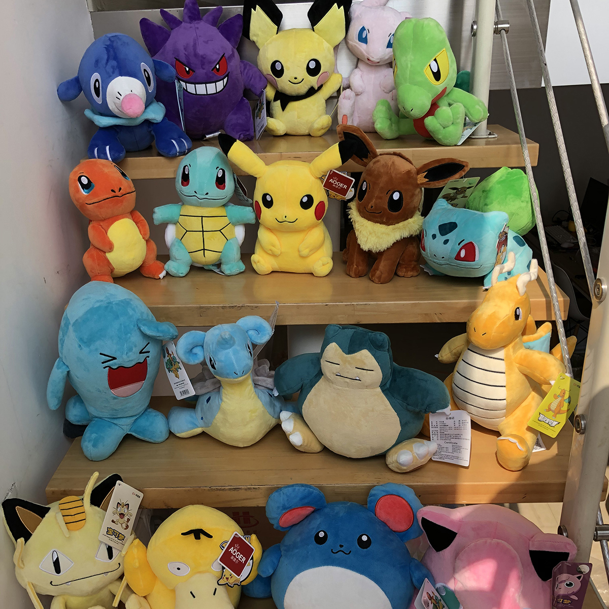 Pokemon brinquedo de pelúcia alta qualidade com tag anime dos desenhos animados pikachu charmander squirtle bulbasaur boneca de pelúcia presente para crianças