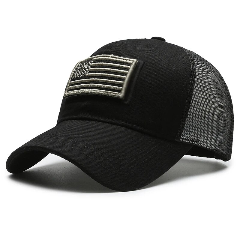American flagge camouflage aufkleber bestickt basecap netz hut herren outdoor-klett kappe
