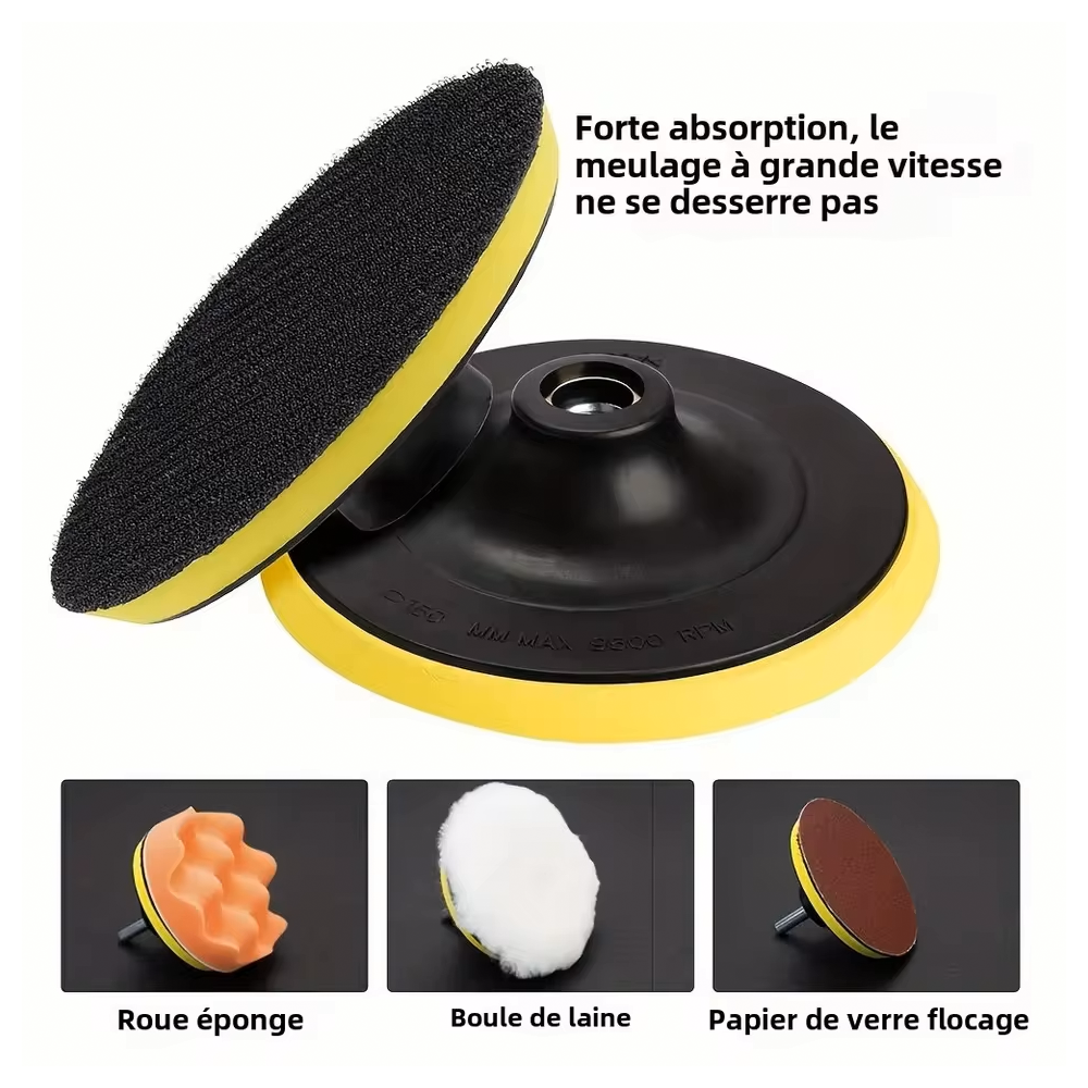 Hook and Loop Backing Pad 3/4/5/6/7 Inch 1 Pcs with Drill Rod M10 M14 for Sanding Holder Disc Polishing and Finishing Metal