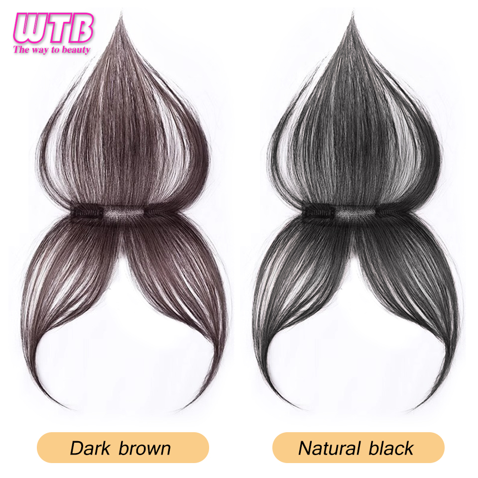 Franja de cabelo sintético com costeletas grampo de cabelo em extensões de cabelo natural peruca feminina clipe em bang para uso diário